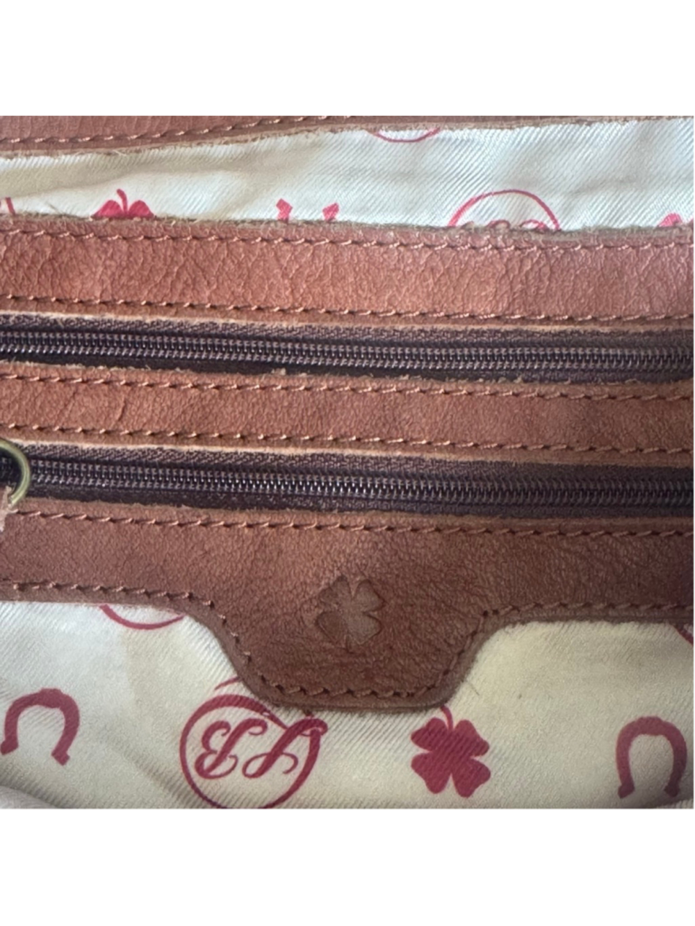 Lucky Brand Brown Leather Studded Crossbody Messenger Bag Boho Western - Picture 6 of 13